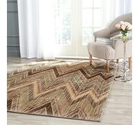 Safavieh Alfombra Contemporáneas para Sala de Estar, Comedor, Dormitorio - Infinity Collection, Pelo Corto, Topo y Beige, 122 X 183 cm