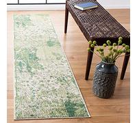 Safavieh Alfombra Contemporáneas para Sala de Estar, Comedor, Dormitorio - Madison Collection, Pelo Corto, Verde y Marfil, 76 X 183 cm