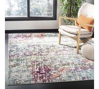 Safavieh Alfombra Contemporáneas para Sala de Estar, Comedor, Dormitorio - Madison Collection, Pelo Corto, Azul y Verde, 122 X 183 cm