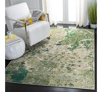 Safavieh Alfombra Contemporáneas para Sala de Estar, Comedor, Dormitorio - Madison Collection, Pelo Corto, Verde y Marfil, 160 X 229 cm