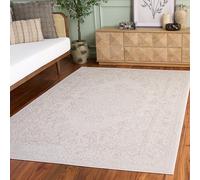 SAFAVIEH Alfombra Contemporáneas para Sala de Estar, Comedor, Dormitorio - Reflection Collection, Pelo Corto, Crema y Marfil, 160 x 160 cm