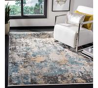 SAFAVIEH Alfombra Contemporáneas para Sala de Estar, Comedor, Dormitorio - Shivan Collection, Pelo Corto, Gris y Azul, 183 X 274 cm