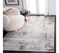 Safavieh Alfombra Contemporáneas para Sala de Estar, Comedor, Dormitorio - Shivan Collection, Pelo Corto, Gris y Oro, 160 X 229 cm