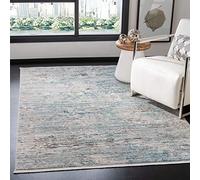 Safavieh Alfombra Contemporáneas para Sala de Estar, Comedor, Dormitorio - Shivan Collection, Pelo Corto, Azul y Gris, 122 X 183 cm