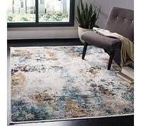 SAFAVIEH Alfombra Contemporáneas para Sala de Estar, Comedor, Dormitorio - Shivan Collection, Pelo Corto, Marfil y Gris, 122 X 183 cm