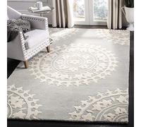 Safavieh Alfombra Contemporáneas para Sala de Estar, Comedor, Dormitorio - Soho Collection, Pelo Corto, Gris Claro y Marfil, 183 X 274 cm