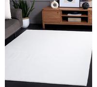 SAFAVIEH Alfombra Contemporáneas Rug Sala de Estar, Comedor, Dormitorio - Lavable a máquina y Antideslizante - Faux Rabbit Fur Collection, Pelo Corto, in Marfil, 152 X 213 cm