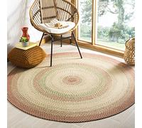 Safavieh Alfombra ContemporáneasSala de Estar, Comedor, Dormitorio - Lavable a máquina et Reversible - Braided Collection, Pelo Corto, Óxido y Naranja, 160 x 160 cm