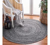 SAFAVIEH Alfombra ContemporáneasSala de Estar, Comedor, Dormitorio - Reversible - Braided Collection, Pelo Corto, Gris, 122 x 122 cm
