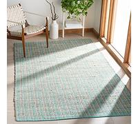 Safavieh Alfombra Costera para salón, Comedor, Dormitorio, colección Cape Cod, Pelo Corto, Color Verde, 152 x 244 cm