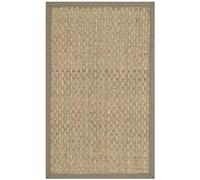 SAFAVIEH Alfombra de área de 2 x 3 - Colección de Fibra Natural - Natural y Gris, Hierba Marina, patrón de Tejido de Cesta con Borde (NF114P)