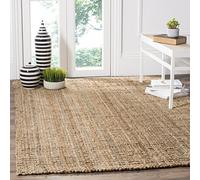 Safavieh Alfombra de área de 5 x 8 Pulgadas, colección de Fibra Natural, marrón Natural, Yute Hecho a Mano, Estilo Granja, Pelo Grueso con Textura Gruesa (NF447A)