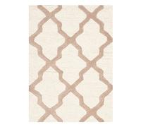 Safavieh Alfombra de celosía para salón, Comedor, Dormitorio, colección Cambridge, Pelo Corto, en Marfil y Beige, 76 x 244 cm