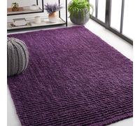 Safavieh Alfombra de Fibra de Egina, luz Gris, 121 x 121 x 0,61 cm P, Yute, Morado, 152 x 243 x 0.61 cm