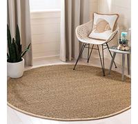 Safavieh - Alfombra de Fibra Natural para salón, Comedor, Dormitorio, colección Natural Fiber Collection, Pelo Corto, Natural y Beige, 122 x 122 cm