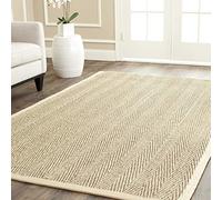 SAFAVIEH - Alfombra de Fibra Natural para salón, Comedor, Dormitorio, colección Natural Fiber Collection, Pelo Corto, Natural y Beige, 122 x 122 cm