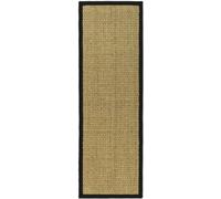 Safavieh Alfombra De Fibra Natural Sala de Estar, Comedor, Dormitorio - Natural Fiber Collection, Pelo Corto, Natural y Negro, 76 X 244 cm