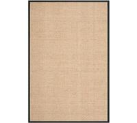 Safavieh Alfombra De Fibra Natural Sala de Estar, Comedor, Dormitorio - Natural Fiber Collection, Pelo Corto, Natural y Negro, 91 X 152 cm