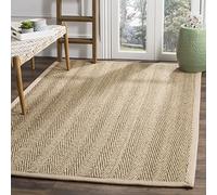 SAFAVIEH Alfombra De Fibra Natural Sala de Estar, Comedor, Dormitorio - Natural Fiber Collection, Pelo Corto, Natural y Beige, 91 X 152 cm