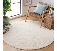 SAFAVIEH Alfombra De Fibra Natural Sala de Estar, Comedor, Dormitorio - Natural Fiber Collection, Pelo Corto, Beige, 120 x 120 cm