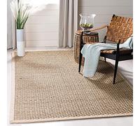 Safavieh Alfombra De Fibra Natural Sala de Estar, Comedor, Dormitorio - Natural Fiber Collection, Pelo Corto, Natural y Beige, 122 X 122 cm