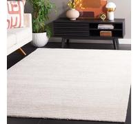 Safavieh Alfombra de Pelo Corto, Color Marfil y Beige, 122 x 183 cm, para salón, Comedor, Dormitorio, colección Neptune