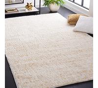 Safavieh Alfombra de Pelo Largo marroquí para salón, Comedor, Dormitorio, colección Bereber Shag Collection, Pelo Corto, Color Crema, 91 x 152 cm
