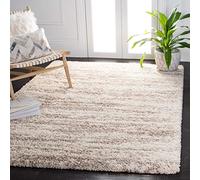 Safavieh Alfombra de Pelo Largo para salón, Comedor, Dormitorio, colección Hudson Shag, Pelo Alto, en Marfil y Beige, 160 x 230 cm