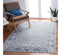 Safavieh Alfombra de transición para salón, Comedor, Dormitorio, colección Brentwood, Pelo Corto, Gris y Azul, 122 x 183 cm