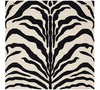 Safavieh Alfombra Estampado Animal para salón, Comedor, Dormitorio - Colección Cambridge, Pelo Corto, Marfil y Negro, 120 x 120 cm
