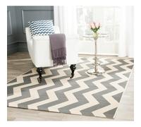 Safavieh Alfombra Geométrica para Sala de Estar, Comedor, Dormitorio - Courtyard Collection, Pelo Corto, Gris y Beige, 201 X 290 cm