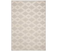 Safavieh Alfombra Geométrica para Sala de Estar, Comedor, Dormitorio - Lana Collection, Pelo Corto, Beige y Beige, 122 X 183 cm