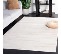 Safavieh Alfombra geométrica para salón, Comedor, Alfombra Cuarto, colección Whisper de Pelo Corto, Color Marfil, 122 x 183 cm