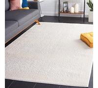Safavieh Alfombra geométrica para salón, Comedor, Dormitorio, colección Melody de Pelo Corto, Color Marfil y Gris, 152 x 229 cm