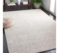 Safavieh Alfombra geométrica para salón, Comedor, Dormitorio, colección Metro, Pelo Corto, Color Marfil, 120 x 180 cm