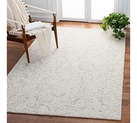 Safavieh Alfombra geométrica para salón, Comedor, Dormitorio, colección Metro, Pelo Corto, Color Marfil, 90 x 150 cm