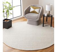 Safavieh Alfombra geométrica para salón, Comedor, Dormitorio, colección Natura, Pelo Corto, Color Marfil, 122 x 122 cm