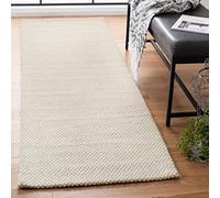 Safavieh Alfombra geométrica para salón, Comedor, Dormitorio, colección Natura, Pelo Corto, Color Marfil, 76 x 183 cm