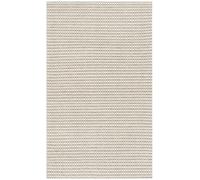 SAFAVIEH Alfombra geométrica para salón, Comedor, Dormitorio, colección Natura, Pelo Corto, Plata y Marfil, 61 x 91 cm