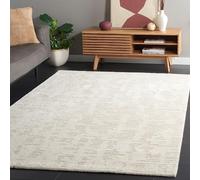 Safavieh Alfombra geométrica para salón, Comedor, Dormitorio, colección Neptuno, Pelo Corto, Marfil y Beige, 122 x 183 cm