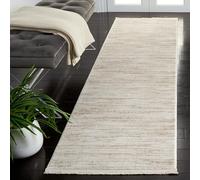 SAFAVIEH Alfombra geométrica para salón, Comedor, Dormitorio, colección Whisper de Pelo Corto, Color Marfil y Beige, 66 x 183 cm