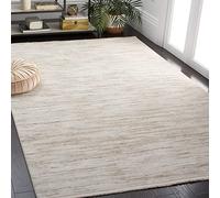 Safavieh Alfombra geométrica para salón, Comedor, Dormitorio, colección Whisper de Pelo Corto, Color Marfil, 122 x 183 cm