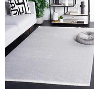 Safavieh Alfombra geométrica para salón, Comedor, Dormitorio, colección Whisper de Pelo Corto, Gris, 122 x 183 cm