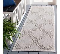 SAFAVIEH Alfombra Geométrica para Salón, Comedor, Dormitorio - Global, Pelo Corto Gris y Gris Claro, 66 X 183 cm