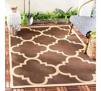 Safavieh Alfombra Geométrica Sala de Estar, Comedor, Dormitorio - Courtyard Collection, Pelo Corto, Marrón Oscuro, 122 X 170 cm