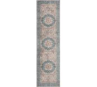 Safavieh Kameni Alfombra Tejida, Material sintético, Gris Claro/Azul, 66 x 182 x 0.63500000000000000 cm