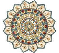 Safavieh Alfombra lana/algodón marfil/azul 152 x 152 cm