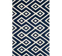 Safavieh Alfombra lana blu scuro/neutrale 152 x 244 cm