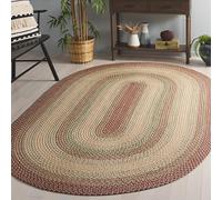 SAFAVIEH Alfombra Lavable para Exteriores, colección Trenzada, Ovalada, de 4 x 6 pies, Color óxido y Multicolor, Hecha a Mano y Reversible, no desprende Pelusa, fácil de Limpiar, Ideal para Patio