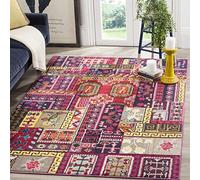 Safavieh - Alfombra Lavada contemporánea, diseño de Tejido de Polipropileno, Color Rosa y Multicolor